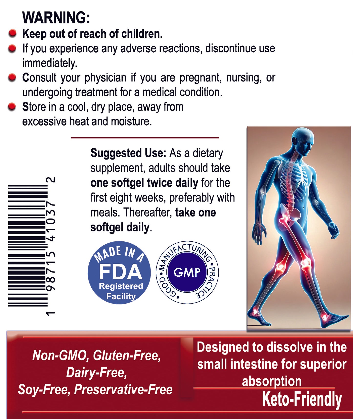 Enteric coated Joint Health V-Vegan Softgels™ - Plant-Based · Whole Food · Vegan-Friendly · Keto-Friendly · Advanced Absorption Technology