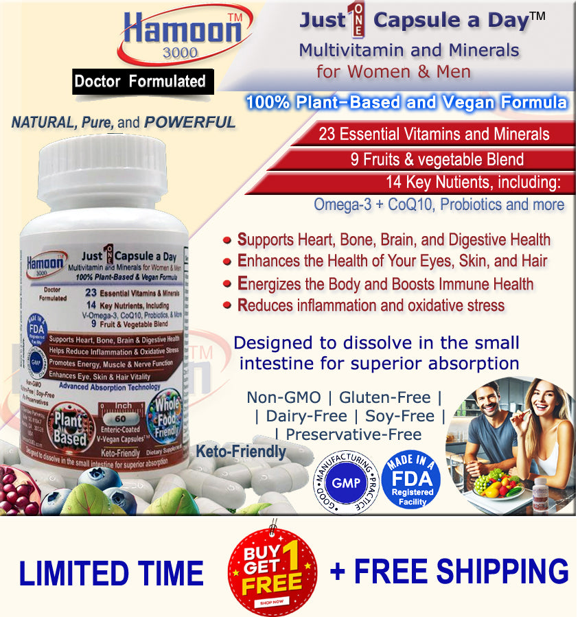 Just 1 Capsule a Day — Multivitamin & Mineral for Men & Women · Advanced Absorption · Plant-Based · Whole Food · Vegan & Keto-Friendly